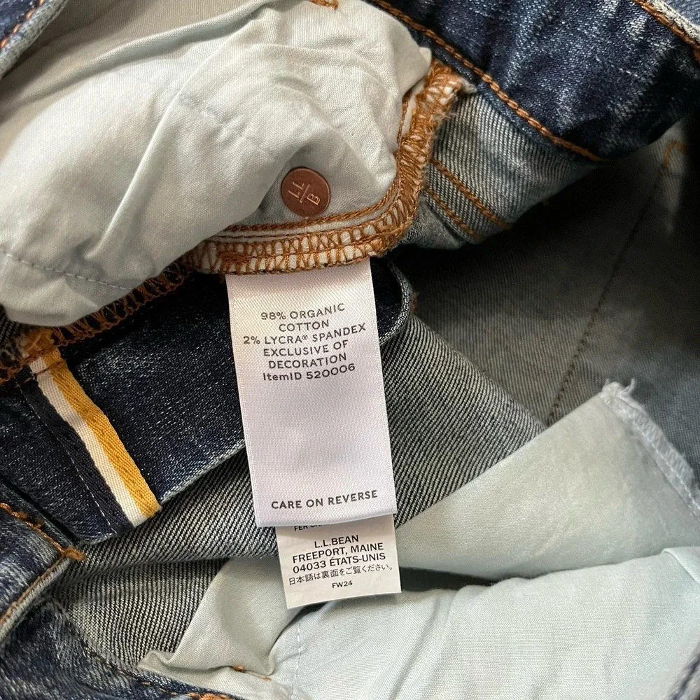 LL Bean Signature Women's Jeans Sz 10P Distressed Straight Ankle 10